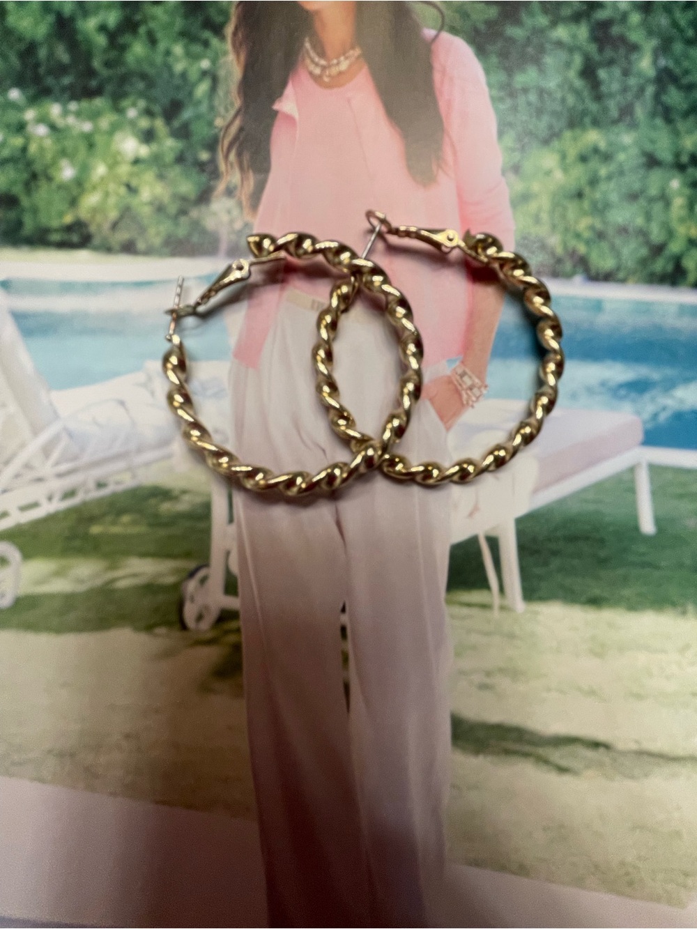 Gold Twisted Hoop Earrings